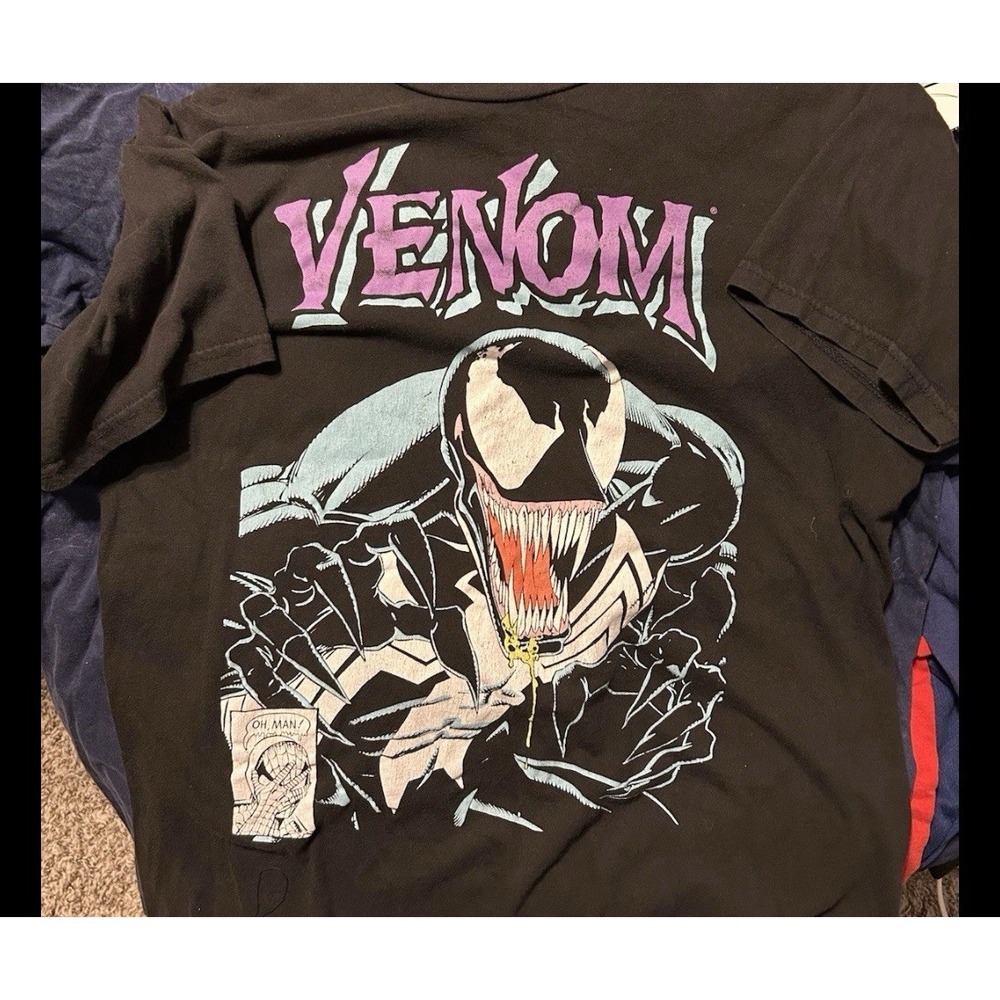 Mad Engine Black Adult Medium Marvel Venom Spider Man Graphic Tee shirt Grunge